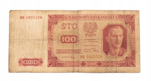 100 ZŁOTYCH 1948 seria BR st.4/5