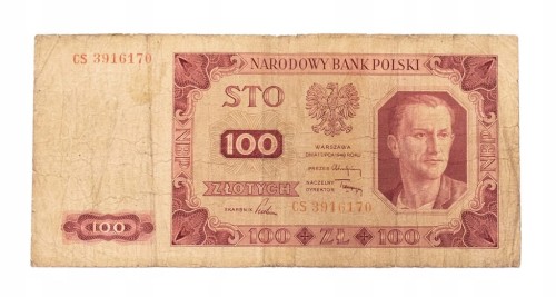 100 ZŁOTYCH 1948 seria CS st.4/5
