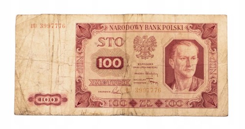 100 ZŁOTYCH 1948 seria DU st.4/5