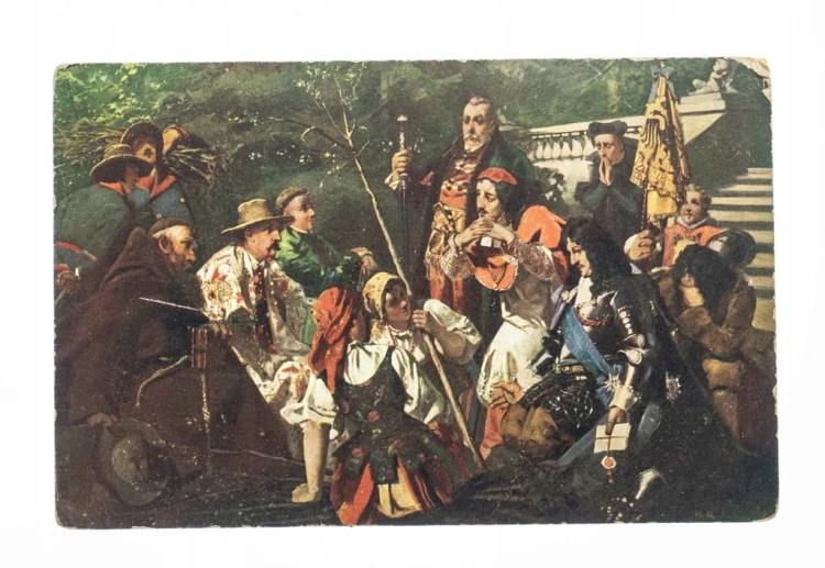STARA POCZTÓWKA POSŁOWIE U JANA SOBIESKIEGO 1919