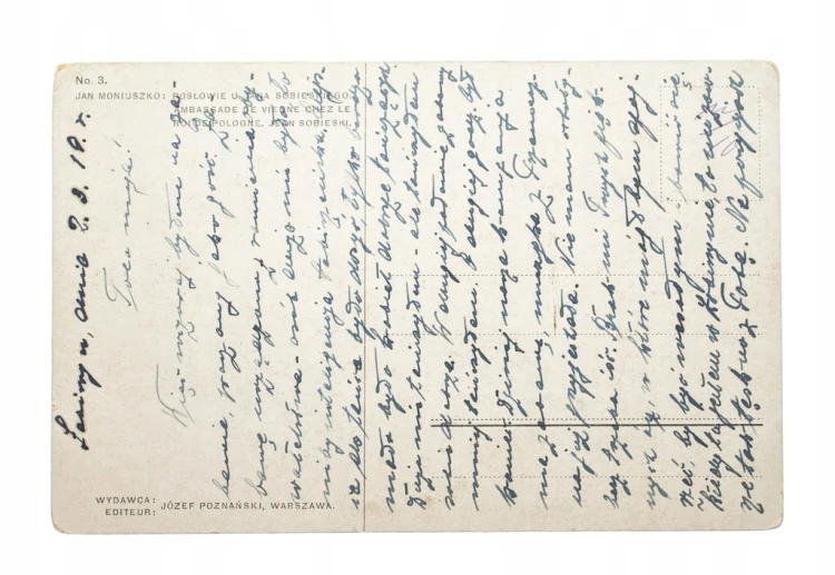 STARA POCZTÓWKA POSŁOWIE U JANA SOBIESKIEGO 1919