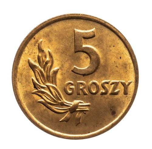PRL (1944-1989), 5 groszy 1949 brąz