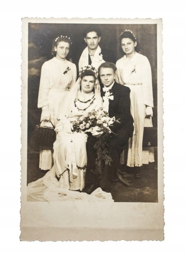STARA FOTOGRAFIA ŚLUB, PARA MŁODA