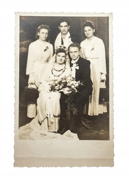 STARA FOTOGRAFIA ŚLUB, PARA MŁODA