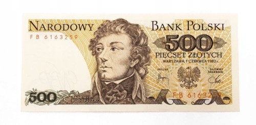 500 ZŁOTYCH 1.06.1982, seria FB. st.1