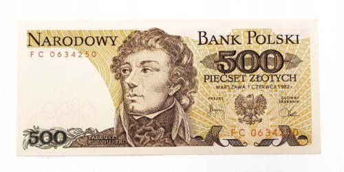 500 ZŁOTYCH 1.06.1982, seria FC. st.1