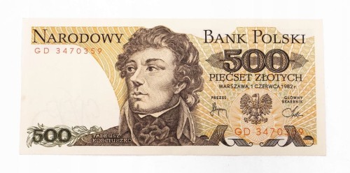 500 ZŁOTYCH 1.06.1982, seria GD. st.1-