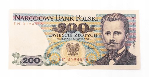 200 ZŁOTYCH 1.12.1988, seria EM. st.2