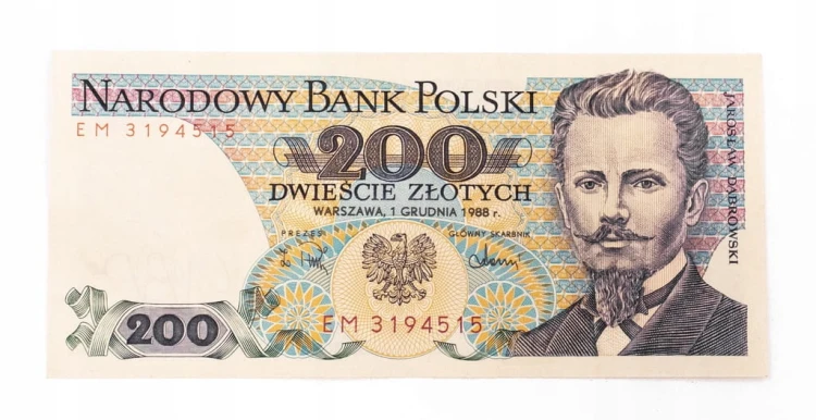 200 ZŁOTYCH 1.12.1988, seria EM. st.2