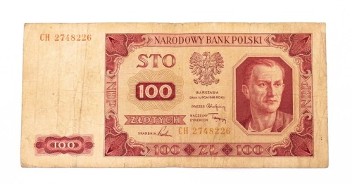 PRL (1944 - 1989), 100 ZŁOTYCH 1.07.1948,seria CH.