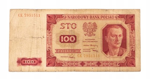 PRL (1944 - 1989), 100 ZŁOTYCH 1.07.1948,seria CK.