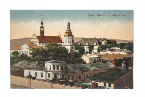 KIELCE - KATEDRA, PAŁAC BISKUPI 1918