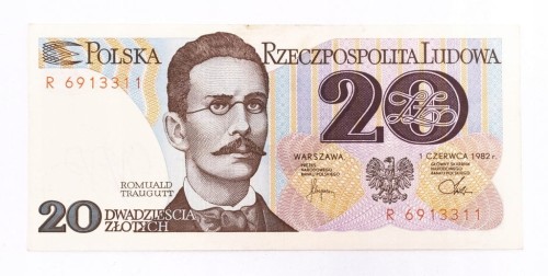 PRL (1944 - 1989), 20 ZŁOTYCH 1.06.1982, seria R.