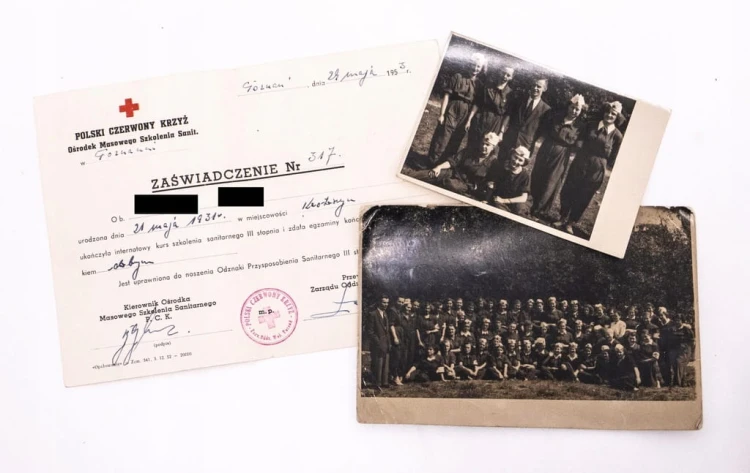DYPLOM + ZDJĘCIA KURS PCK KROTOSZYN / POZNAŃ 1953
