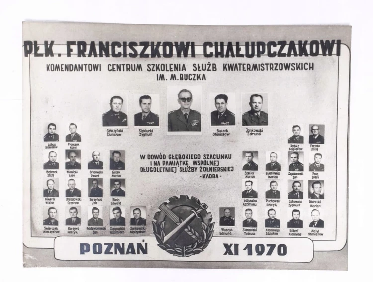 STARA FOTOGRAFIA - F. CHAŁUPCZAK, SŁUŻBA KWATERMISTRZOWSA, POZNAŃ 1970