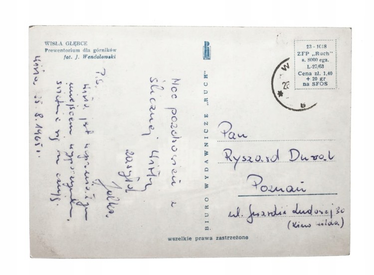 WISŁA GŁĘBCE - PREWENTORIUM DLA GÓRNIKÓW 1965