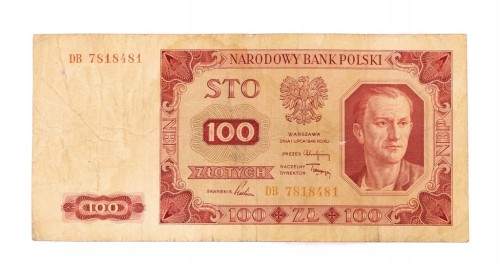 PRL (1944 - 1989), 100 ZŁOTYCH 1.07.1948,seria DB.