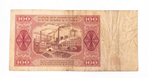 PRL (1944 - 1989), 100 ZŁOTYCH 1.07.1948,seria DB.