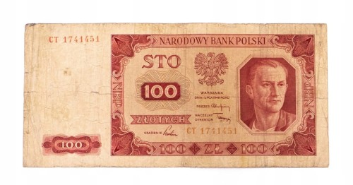 PRL (1944 - 1989), 100 ZŁOTYCH 1.07.1948,seria CT.
