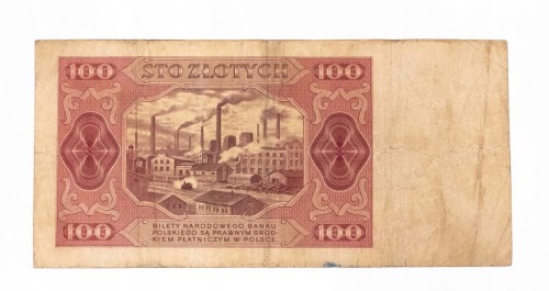 PRL (1944 - 1989), 100 ZŁOTYCH 1.07.1948,seria CS.