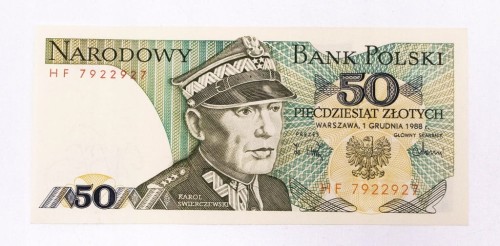 PRL (1944 - 1989), 50 ZŁOTYCH 1.12.1988, seria HF.