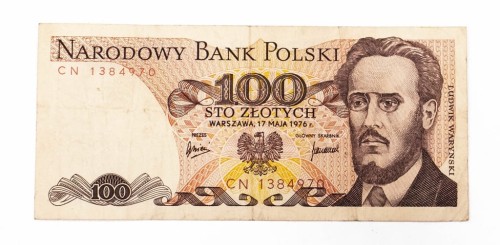 PRL (1944 - 1989), 100 ZŁOTYCH 17.05.1976,seria CN