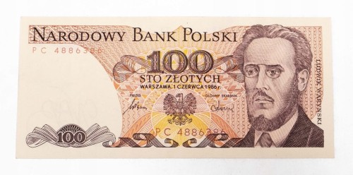 PRL (1944 - 1989), 100 ZŁOTYCH 1.06.1986, seria PC