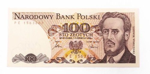 PRL (1944 - 1989), 100 ZŁOTYCH 1.06.1986, seria PE