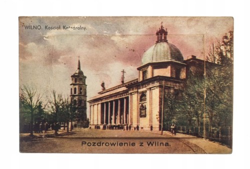 WILNO - KOŚCIÓŁ KATEDRALNY, ROZKŁADANKA pocz. XXw.