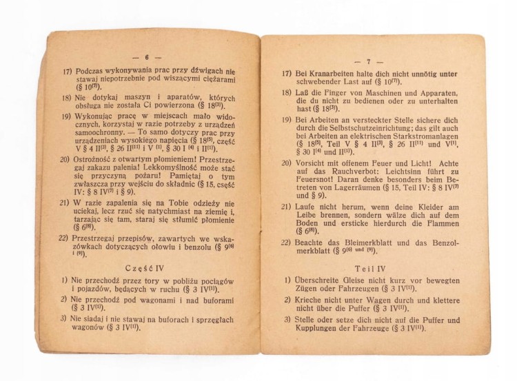 KSIĄŻKA WSKAZÓWKI OCHRONY NA KOLEI 1942 POZNAŃ
