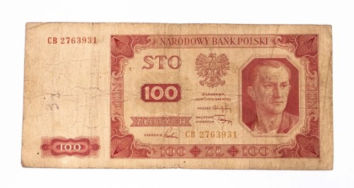 PRL (1944 - 1989), 100 ZŁOTYCH 1.07.1948,seria CB.