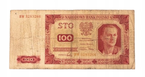 PRL (1944 - 1989), 100 ZŁOTYCH 1.07.1948,seria BW.