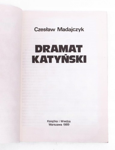 STARA KSIĄŻKA DRAMAT KATYŃSKI 1989