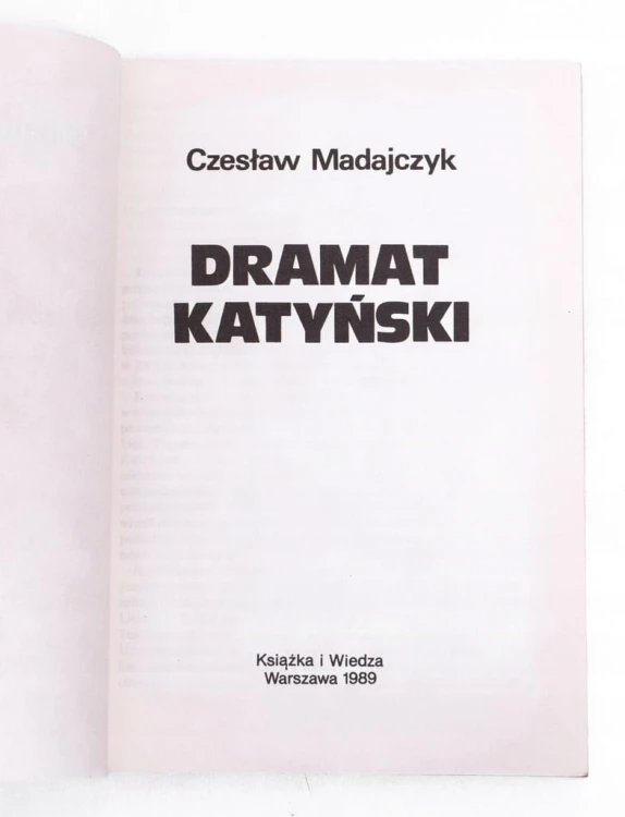 STARA KSIĄŻKA DRAMAT KATYŃSKI 1989
