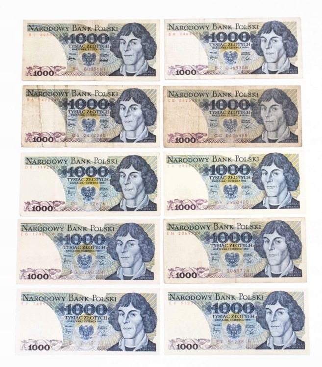 ZESTAW BANKNOTÓW PRL 1000 ZŁ - nr 4