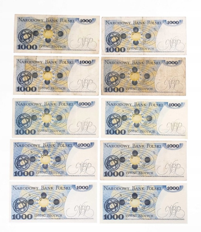 ZESTAW BANKNOTÓW PRL 1000 ZŁ - nr 4