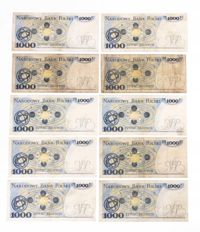 ZESTAW BANKNOTÓW PRL 1000 ZŁ - nr 3
