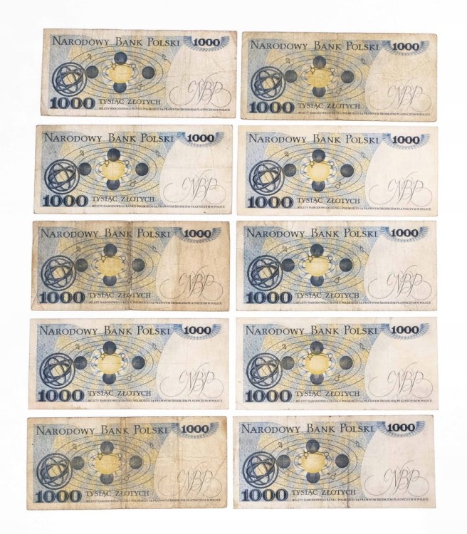 ZESTAW BANKNOTÓW PRL 1000 ZŁ - nr 2