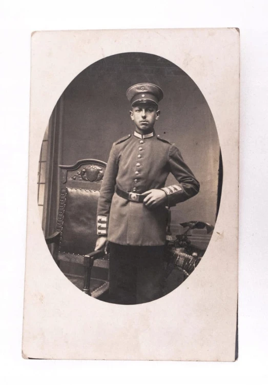 STARA FOTOGRAFIA MĘŻCZYZNA W MUNDURZE, PRUSAK 1 WŚ
