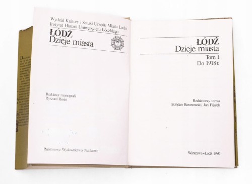 STARA KSIĄŻKA DZIEJE MIASTA ŁÓDŹ TOM 1 1980