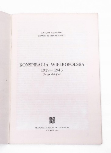 STARA KSIĄŻKA KONSPIRACJA WIELKOPOLSKA 1939-1945