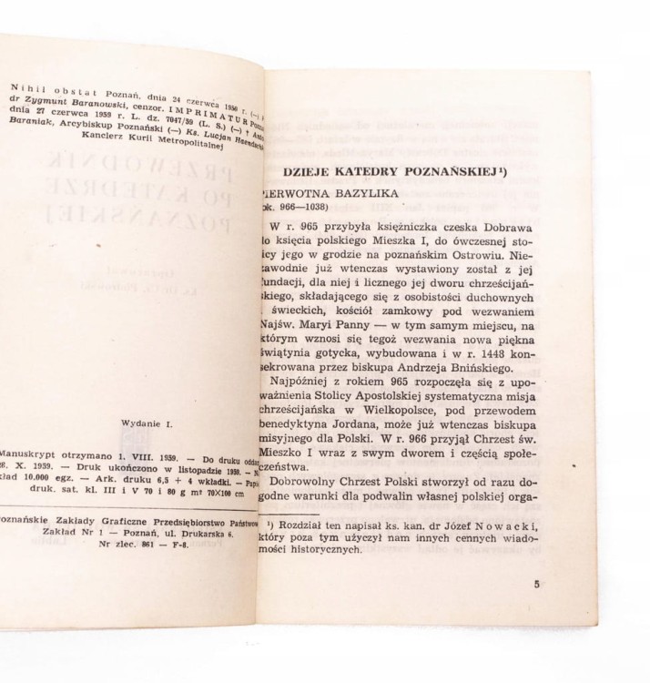 STARA KSIĄŻKA PRZEWODNIK PO KATEDRZE POZNAŃ 1959