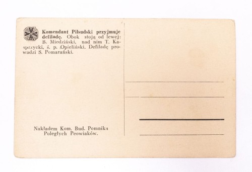 STARA POCZTÓWKA - PIŁSUDSKI PRZEJMUJE DEFILADĘ
