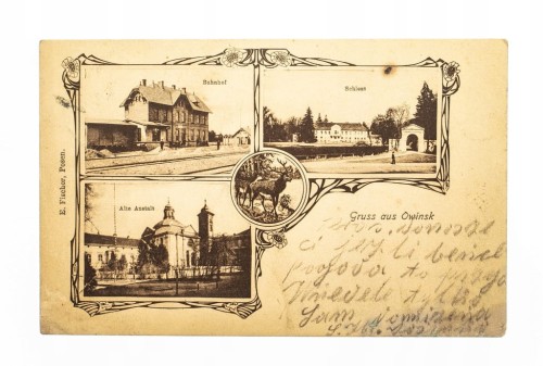 OWIŃSKA - PAŁAC, KLASZTOR, STACJA KOLEJOWA 1909