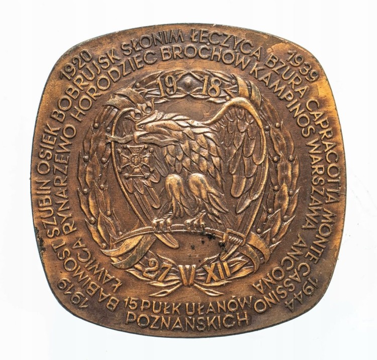 MEDAL CEGIEŁKA 15 PUŁK UŁANÓW POZNAŃSKICH 1982
