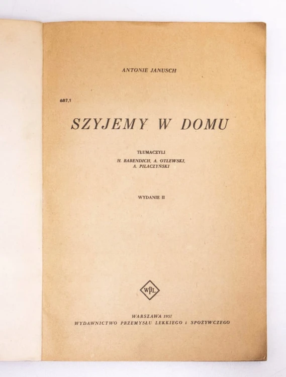 STARA KSIĄŻKA SZYJEMY W DOMU 1957