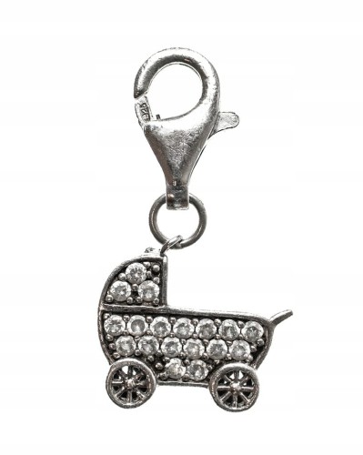 STARA SREBRNA ZAWIESZKA 925 WÓZEK DZIECIĘCY