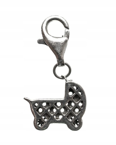 STARA SREBRNA ZAWIESZKA 925 WÓZEK DZIECIĘCY