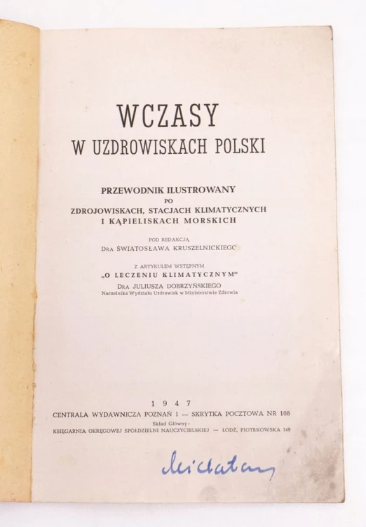 STARA KSIĄŻKA WCZASY W UZDROWISKACH POLSKI 1947