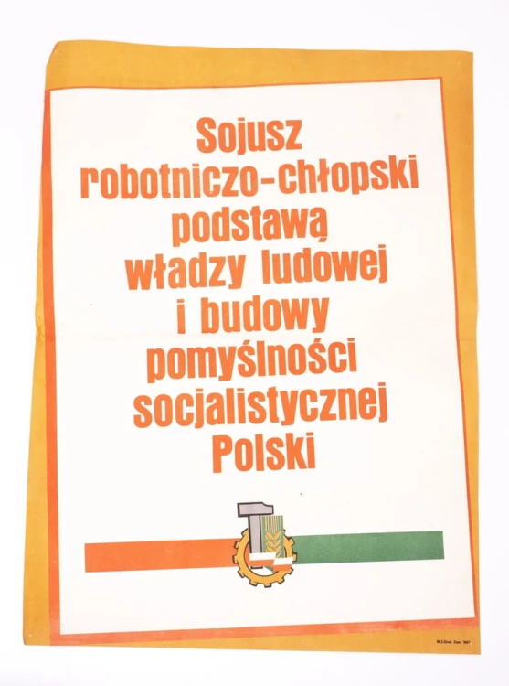 STARY PLAKAT PRL SOJUSZ ROBOTNICZO - CHŁOPSKI